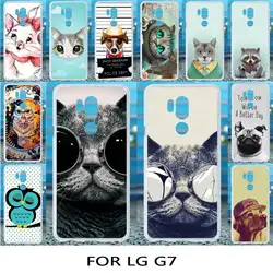 ТПУ DIV окрашенные Чехлы для LG G7 случае ThinQ силикон для LG G7 + Задняя кошки коврики для собак Fundas Coque Гуд сумка Корпус кожи