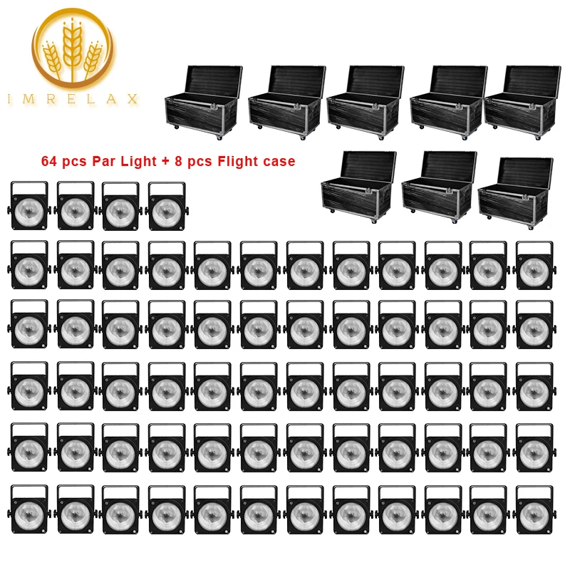 

IMRELAX 2019 New 64PCS 30W Led Par COB Light With Optional Lens Beam Wash Stage Lighting DJ Disco With Flight Case