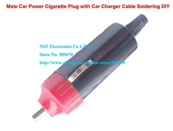 

Car Power Cigarette Male Plug with Car Charger Cable Soldering DIY/Free shipping/25PCS