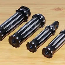 Черный Мотоцикл с ЧПУ Заготовка алюминиевый режущий подножки и Руль рукоятки для Harley Softail Touring Glide