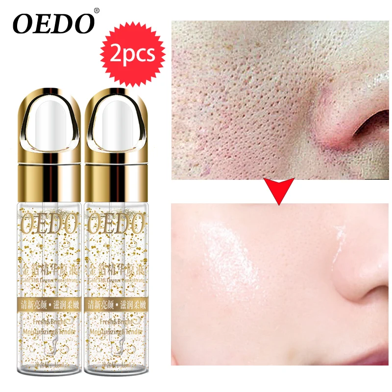 

2Pc/Lot Face Serum Whitening Plant Skin Care Anti Aging Anti Wrinkle Cream Shrink Pores Gold Hyaluronic Acid liquid Moisturizing