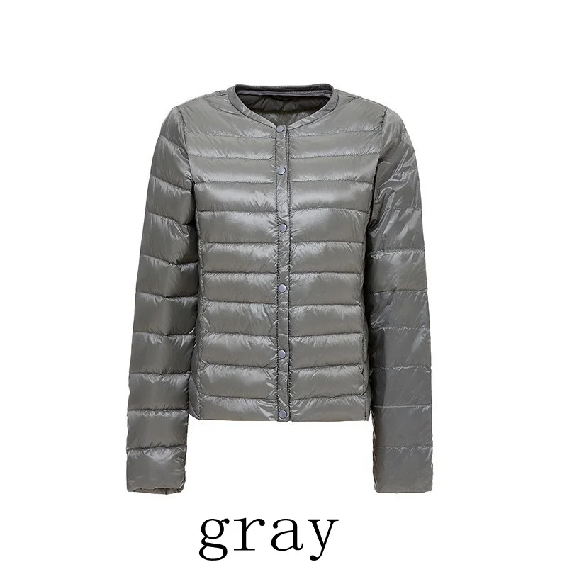 NewBang брендовый женский пуховик, портативный тонкий ультра светильник, пуховые куртки с воротником, пуховое пальто, пуховый светильник - Цвет: gray