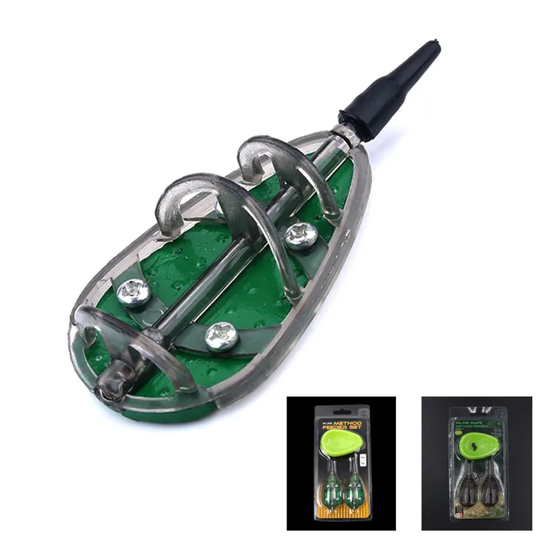 

Fish lure Quick Release Mould Fishing set Carp Terminal Tackle 4 Feeders and 2 Method Moulds 40g 50g Fishing Feeder