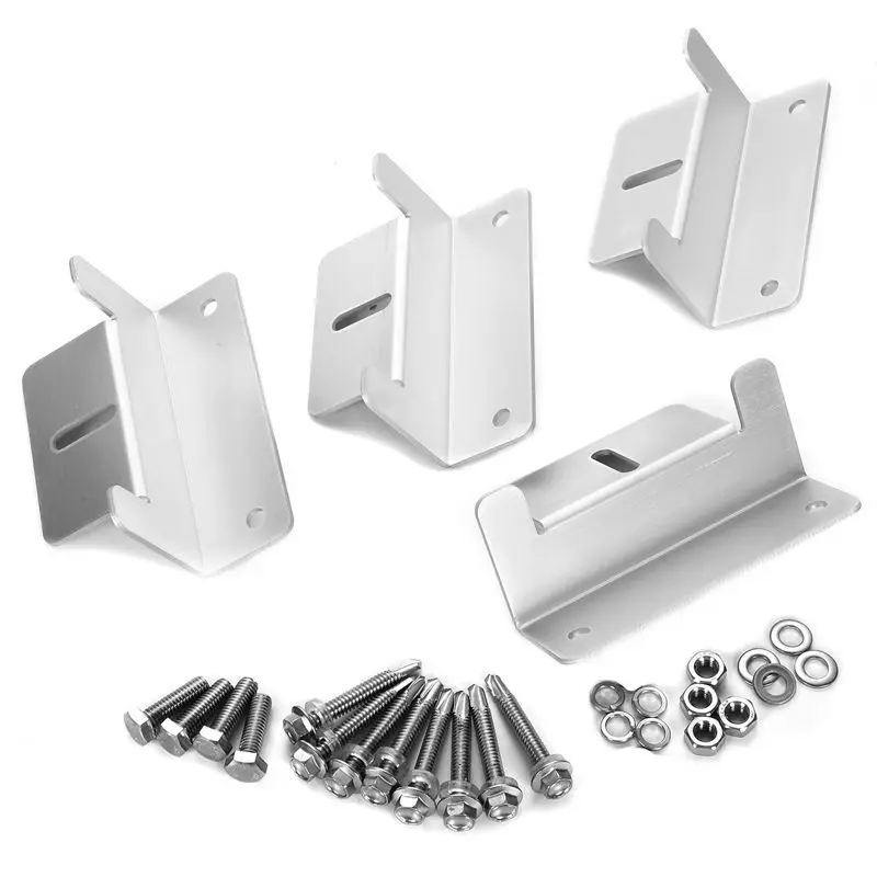 Set Of 4 Solar Panel Z Style Aluminum Brackets Nuts Bolts And Washers For Mounting Solar Panels On Motorhomes Caravans Boats Roo