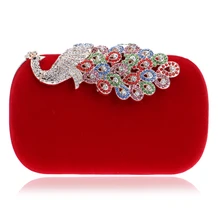 Mode Kristall Diamant Handtasche Abendtasche Handtasche Elegante Pfau Clutch Kostenloser Versand