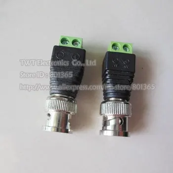 

20 pcs BNC Male Plug To Terminal Block , Coax CAT5 To Camera CCTV BNC Video Balun Connector,Free shipping