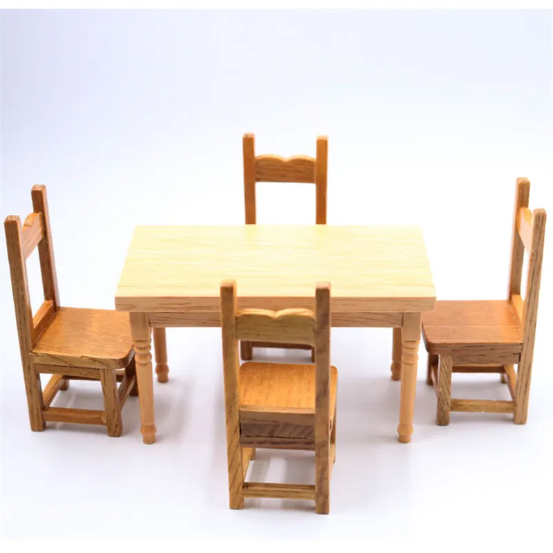 Doub K 1:12 dollhouse furniture toy miniature pretend play classic toys wooden chair table sets for girls children kids dolls Doub K 1:12 dollhouse furniture toy miniature pretend play classic toys wooden chair table sets for girls children kids dolls