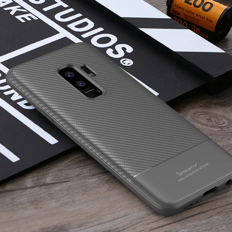 Для samsung Galaxy S9 плюс Чехол iPaky Coque для samsung S9 Plus силикон углеродного волокна ТПУ чехол для samsung s9 S 9 случаях - Цвет: Серый