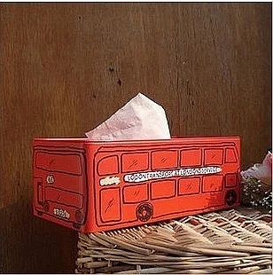 

Vintage Home Decor Zakka England London Bus Tissue Box Extraction Box Tin