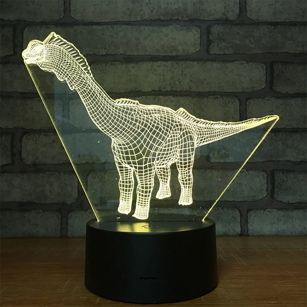 MUQGEW Dinosaur 3D Night Light Table Desk Lamp 7 Colors 3D ...