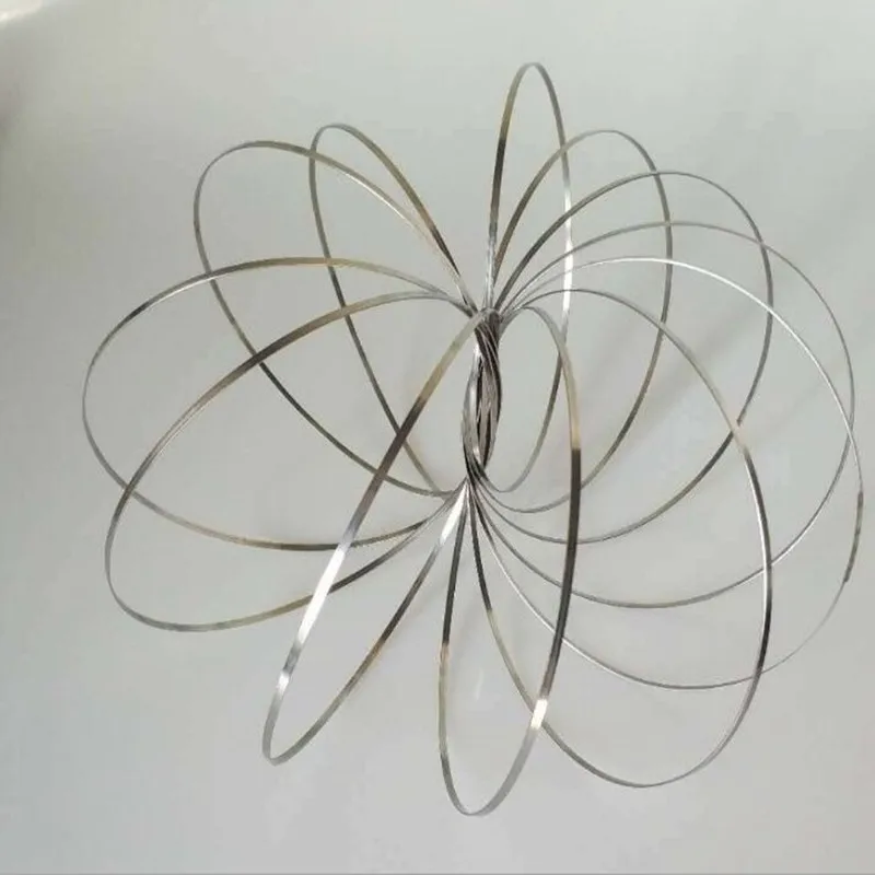 

King Magic Ring Flow Ring Kinetic Spring Toy 3D Sculpture Ring Outdoor Game Intelligent Toys Amazing Magic Props Magia Tricks