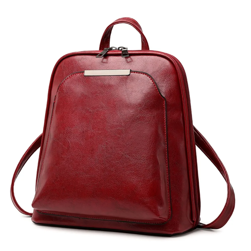 Винтажный женский кожаный рюкзак с масляным воском, большая вместительность, школьная сумка для девочек, сумка для отдыха на плечо, сумки для путешествий, женский рюкзак
