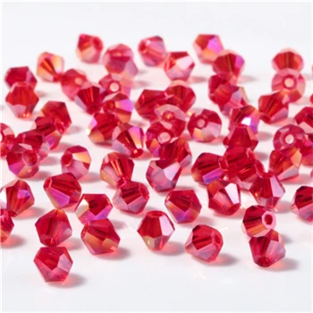 Mix item Red Czech Glass Beads Facted for Jewelry Making Necklace Materials DIY Loose Crystal Beads Wholesale Z117 - Цвет: Z217AB-Bicone Bead