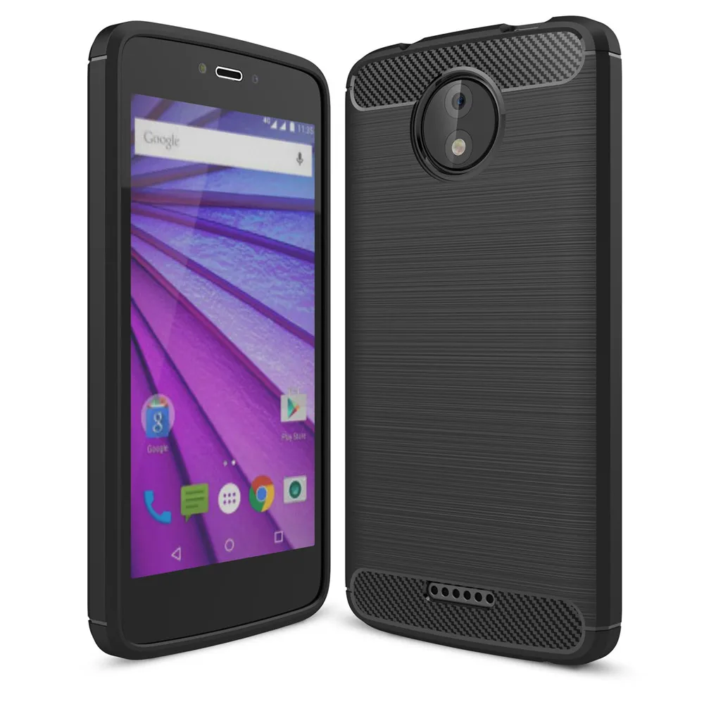 Для Motorola Moto C PLUS чехол из углеродного волокна Мягкий силиконовый для роскошный