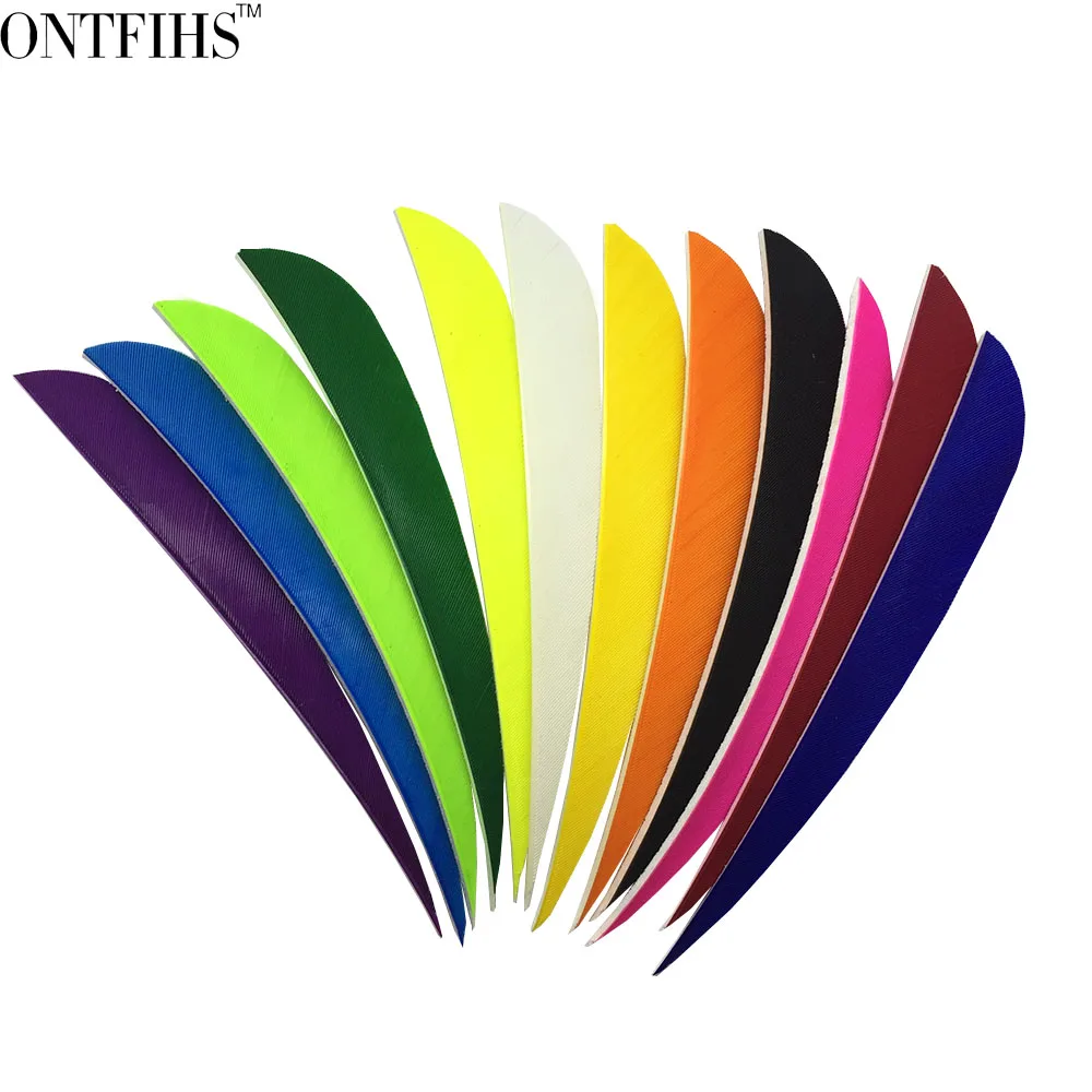 

50pcs/lots 5" Water Drop Shape Hunting Arrow Feathers Turkey Feather Archery Arrow Accessories 12 Color Fletching Feathers FT53
