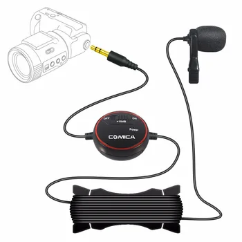 

Comica CVM-V03 Lavalier Lapel Microphone 10 dB Adjustable Clip-on mini Omnidirectional Condenser mic interviewMicrophone
