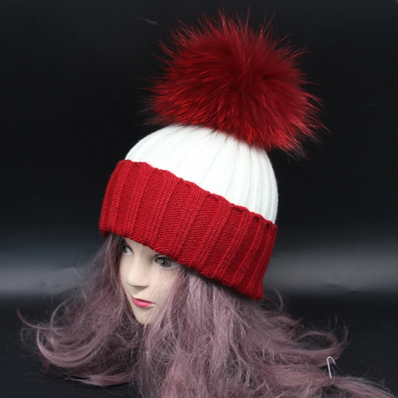 Женские зимние меховые шапки с помпоном вязаные цветным 2018|bobble hat|fur hatfur hats for women |