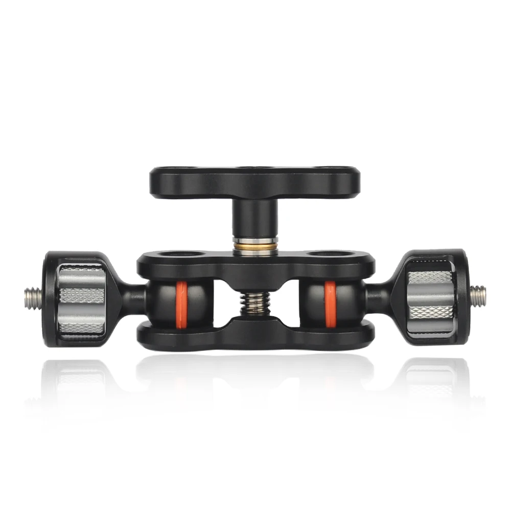 Multi-Function Dual Ball Head Hot Shoe Magic Arm Mount Adapter