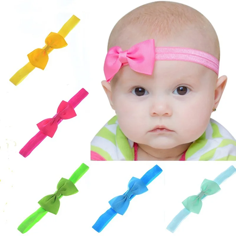 

20 Colors Newborn Baby Headband Bow Handmade Elastic Headbands for Girls Birthday Gift Candy Color Thin Hairband Turban Headwrap