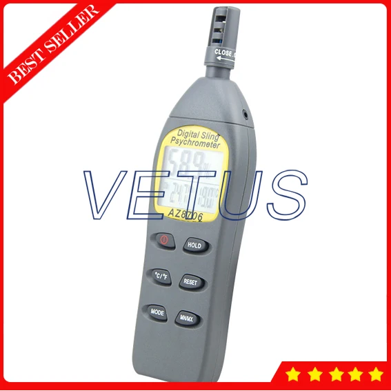 

AZ8706 Wet and dry bulb thermometer with temperature and humidity meter can be an ext
