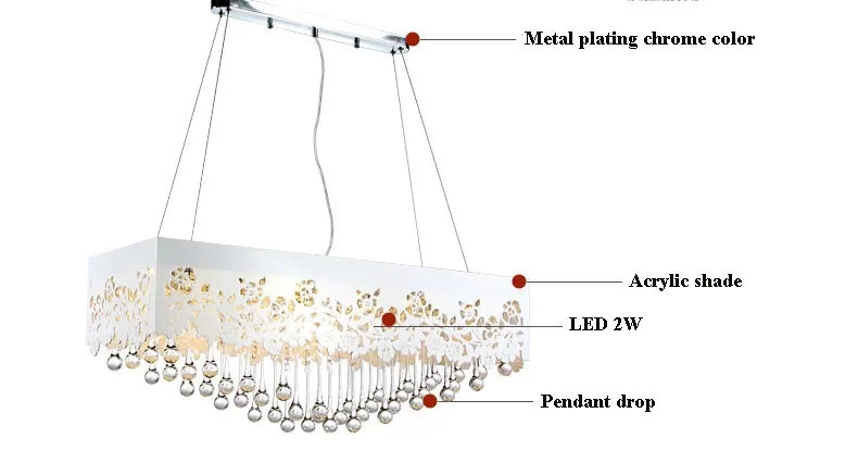 Современный Крытый подвесной светильник LED Кристалл Обеденная Droplight светильник Гостиная контракт люстра AC90-260V Бесплатная доставка