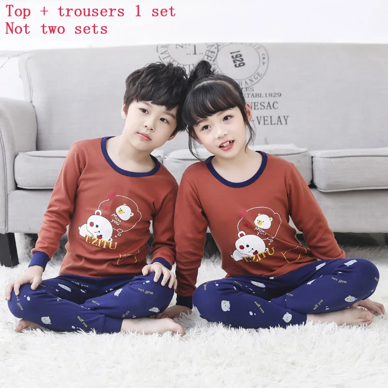 Children's Clothing Christmas Sets Boys Sleepwear Clothes Kids Pajamas Set Baby Girls Cotton Christmas Cartoon Pijamas Spring - Цвет: MISSX-TZT