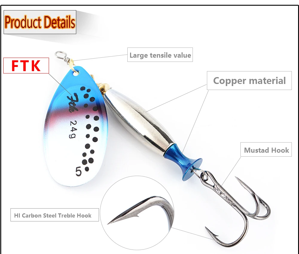 FTK, 1 шт., 4#5#, похожие на Спиннер-приманка, Длинные литые приманки, вес 18 г-24 г, длина 9 см-10 см, с тройными крючками