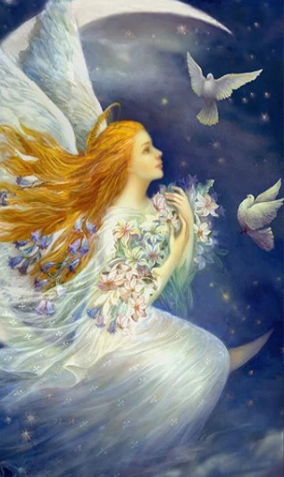 Moon fairy Peace голубь элегантная художественная вышивка 14 карат холст без рисунка