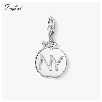 

Big Apple NY Charm Pendant, 2019 Summer Fashion Jewelry 925 Sterling Silver Trendy Gift For Women Men Fit Bracelet Necklace