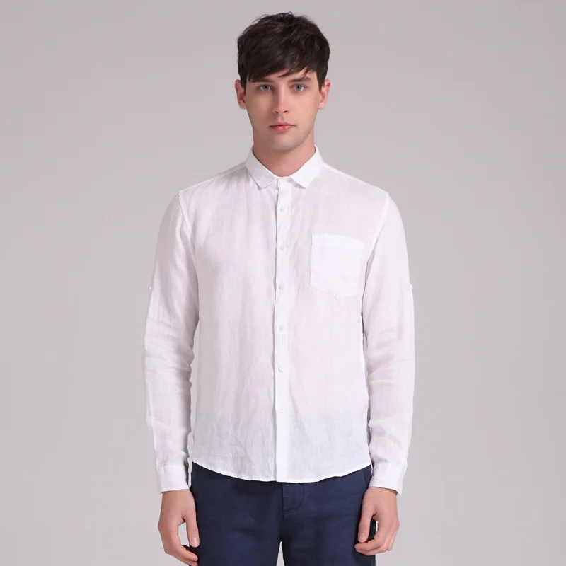 men linen white shirt 