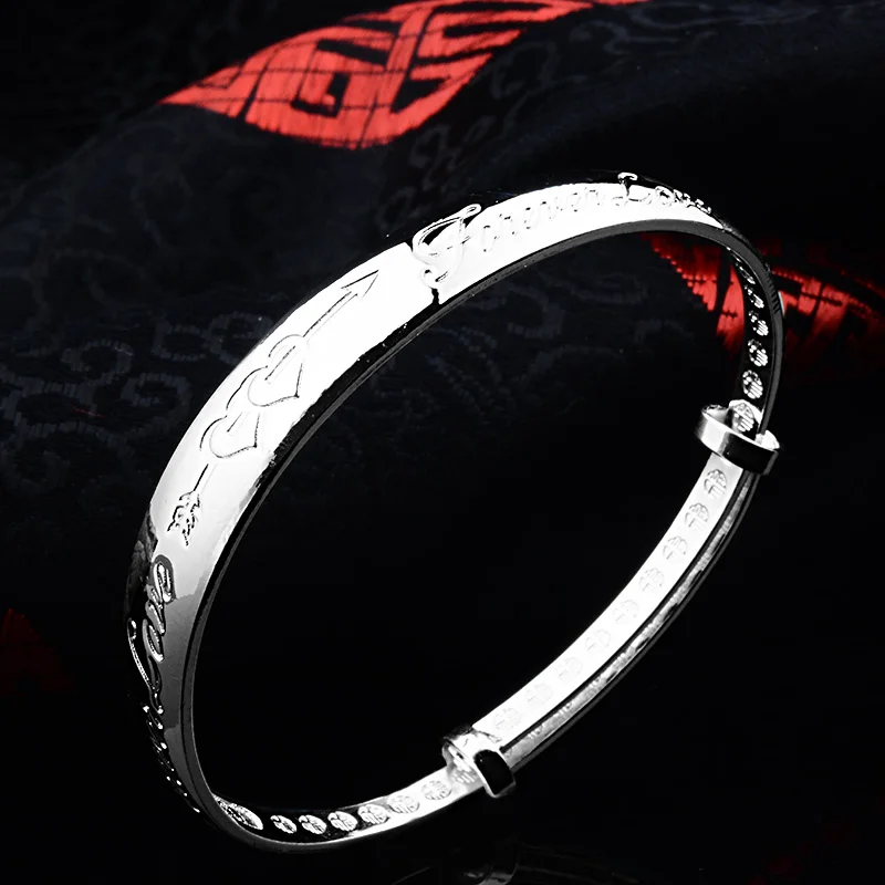 

MISANANRYNE Trendy Ethnic Style Sliver Color Bangles Alloy Jewelry Cuff Bracelet For Women Wedding Party Jewelry