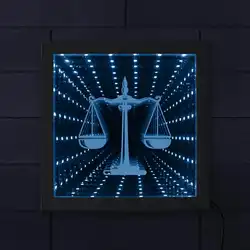 Шкала Justice Law Authority 3D Infinity Mirror, фирма, офис, суд, освещение, светодиодный туннель, межзвездное зеркало