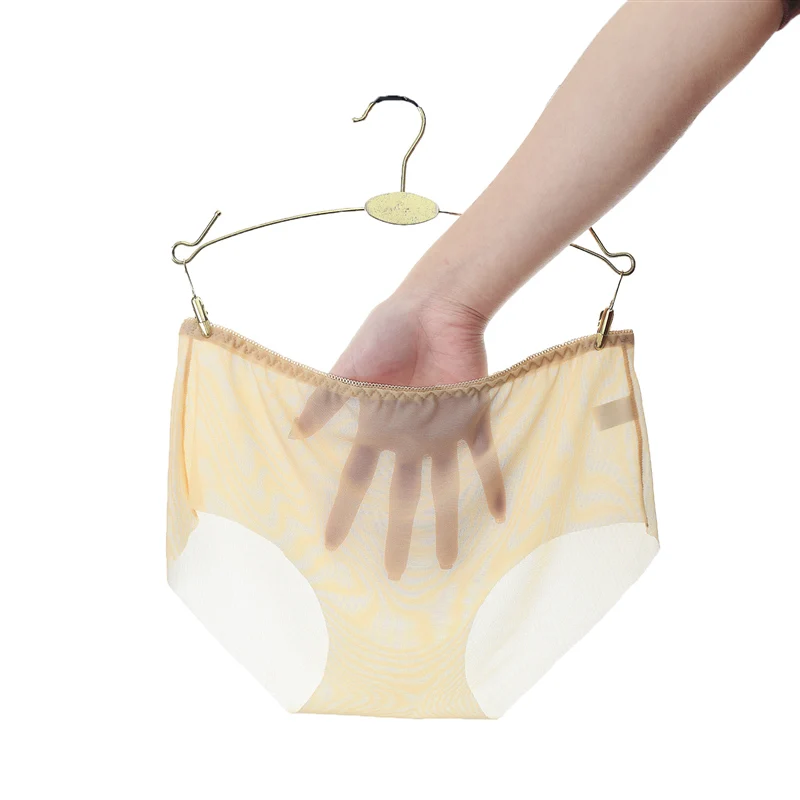 Summer Transparent Seamless Panties Sexy Women Underwear Panties Ultra-thin Mesh Briefs Women Cotton Crotch Plus Size Sexy Panty