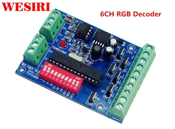 

6 Channel DMX512 Decoder Dimmer Driver 6CH RGB DMX Controller DC5V-24V for RGB LED Strip Light Tape Lamp Module