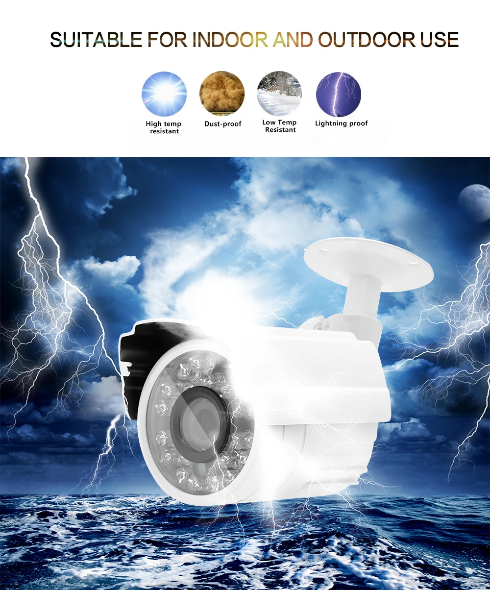 Wistino 1080P Mini AHD Camera Kits 4CH Digital Video Recorder DVR Kit CCTV Security Analog Camera Outdoor IR Video Surveillance (12)