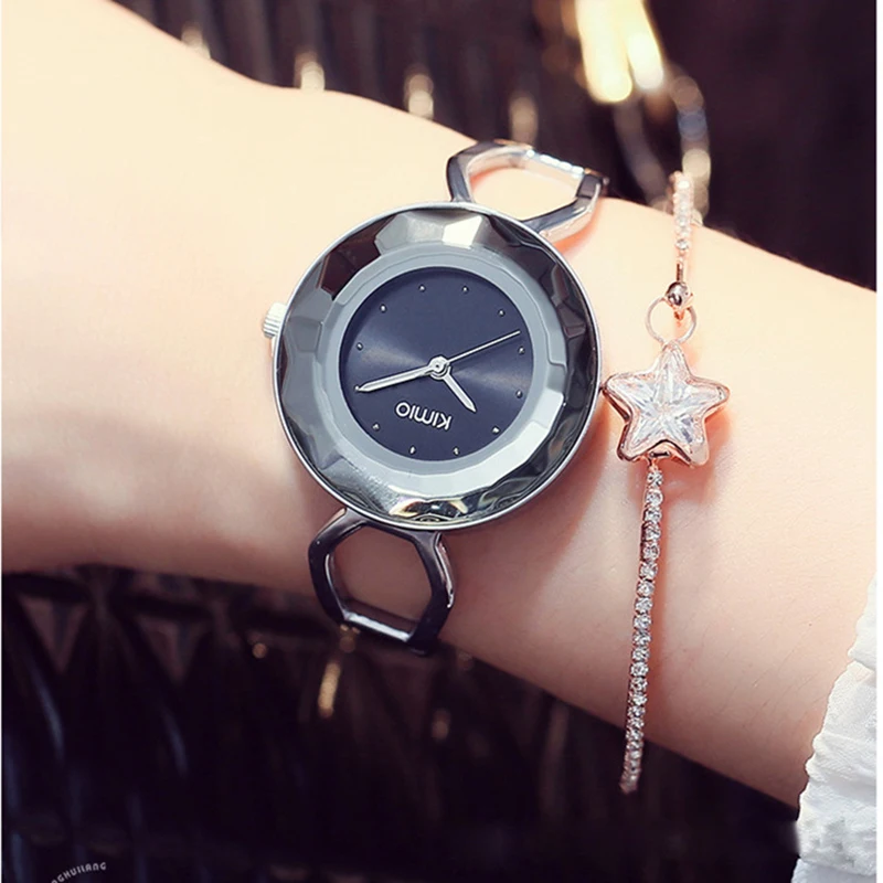 KIMIO изысканные водонепроницаемые часы с большим циферблатом, женские часы-браслет, модные женские наручные часы