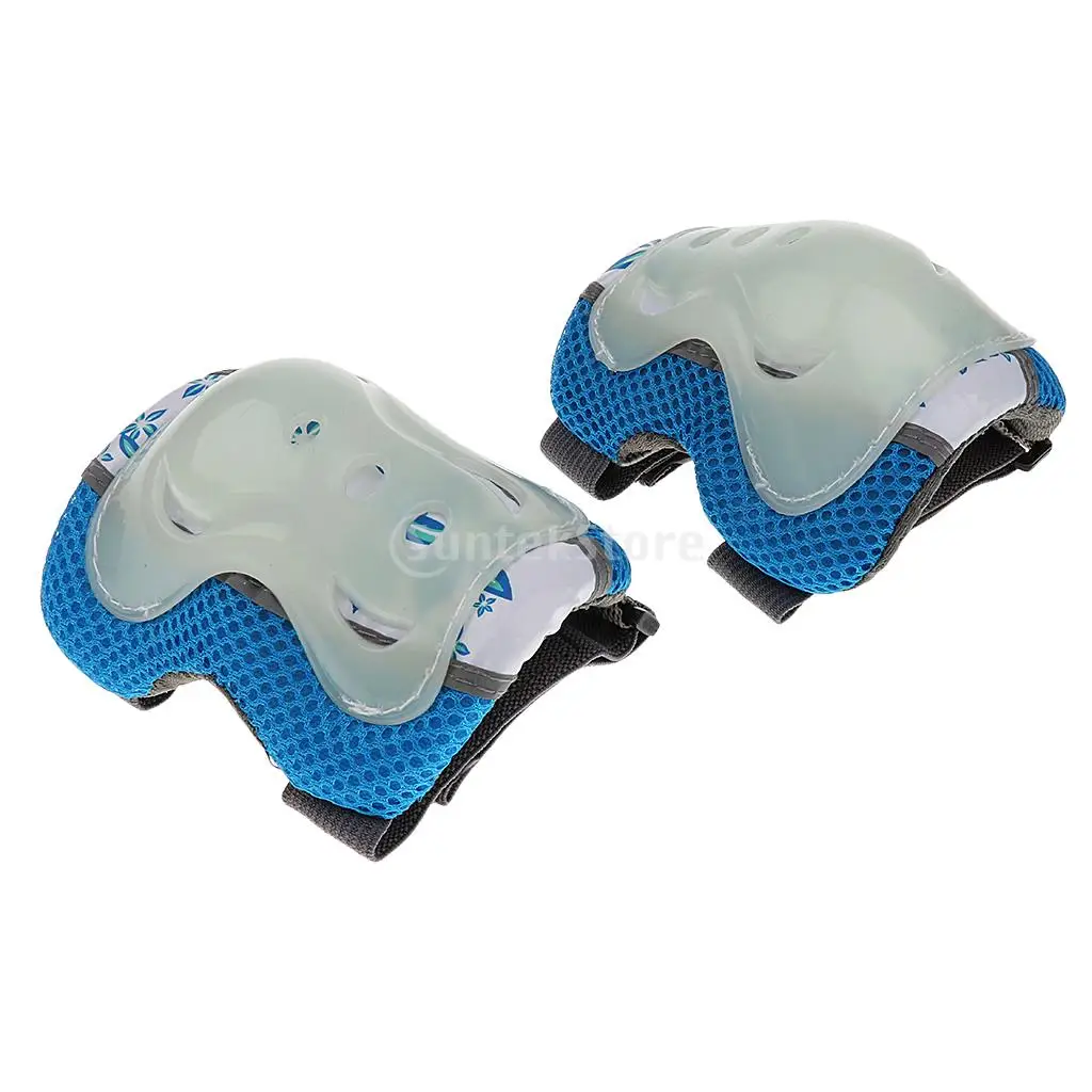 6 Pieces Kids Boy Girl Glow in the Dark Elbow Wrist Knee Pad Protector for Roller Skating Bike Scooter Cycling Skateboard