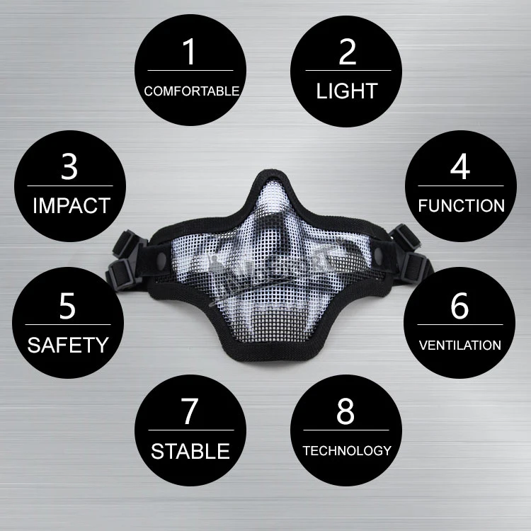 military airsoft AR 15 tactical paintball accessories protective V1 half face dual-band scouts mask for hunting HT16-001A (2)