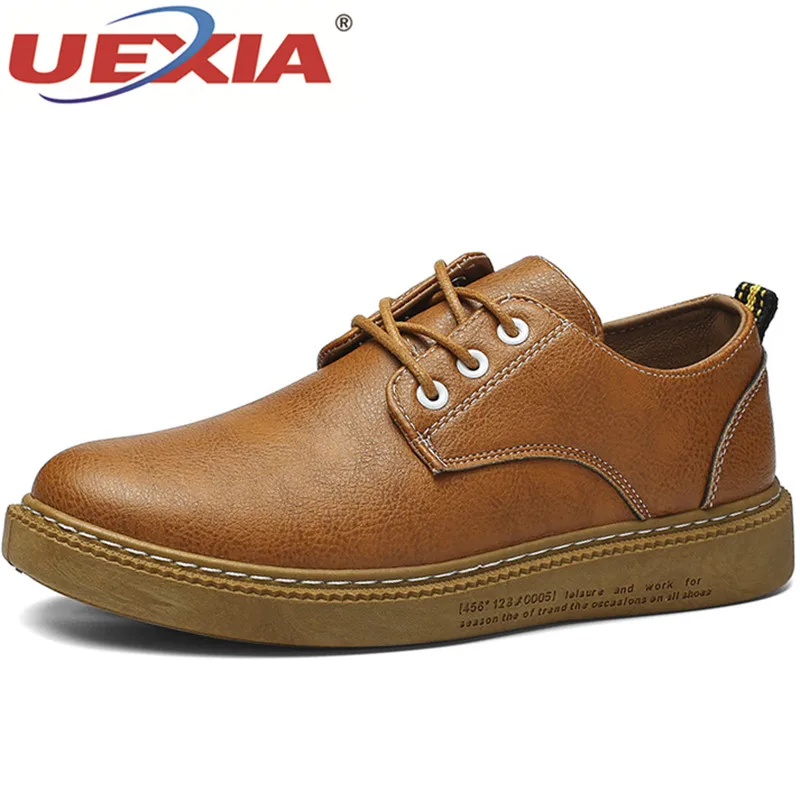 

UEXIA New Men Lace Up Wedding Dress Shoes Men High Quality Oxfords Leather Flats Shoes Vintage Pointed Toe Working Shoes For Men