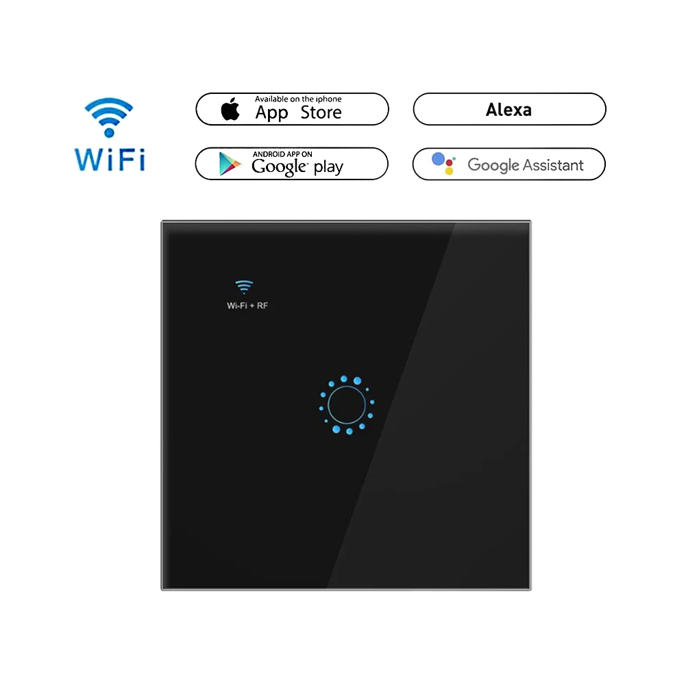 Замена для Alexa Google WiFi умный настенный светильник сенсорный выключатель стеклянный панель приложение RF управление ЕС/Великобритания стандарт