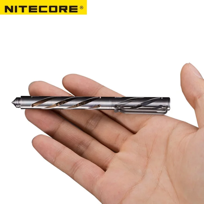 NITECORE NTP10 титановая тактическая ручка Hallow Carve Body tungsten steel конический наконечник и ручка из матового алюминия сплав чехол инструмент difesa