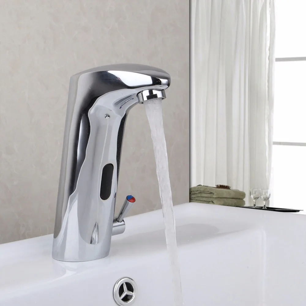  KEMAIDI Bathroom Faucet Kitchen Automatic Sensor Hands Free Brass ORB Black Chrome Polished Swivel  - 32845566615