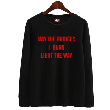 

Fashion unisex loose may the bridges i burn light the way printing o neck sweatshirt kpop nct 12JaeHyun same pullover hoodies
