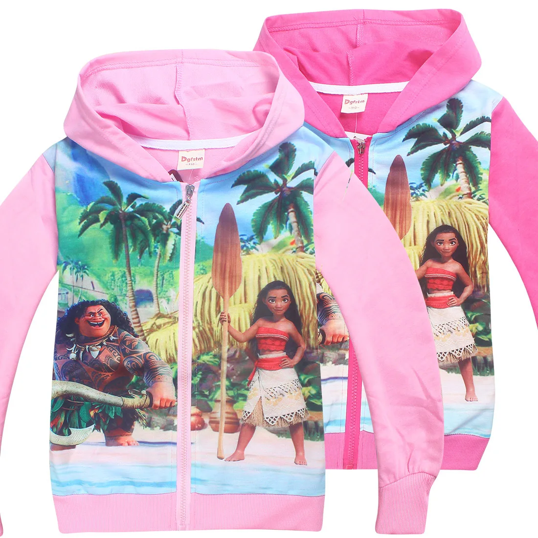 

2018 Girl's Moanna Hooded Sweatshirt Girl party supplies Cartoon Moana Coat Polo shirt Baby Girls Autumn Trolls Hoodies T-shirt