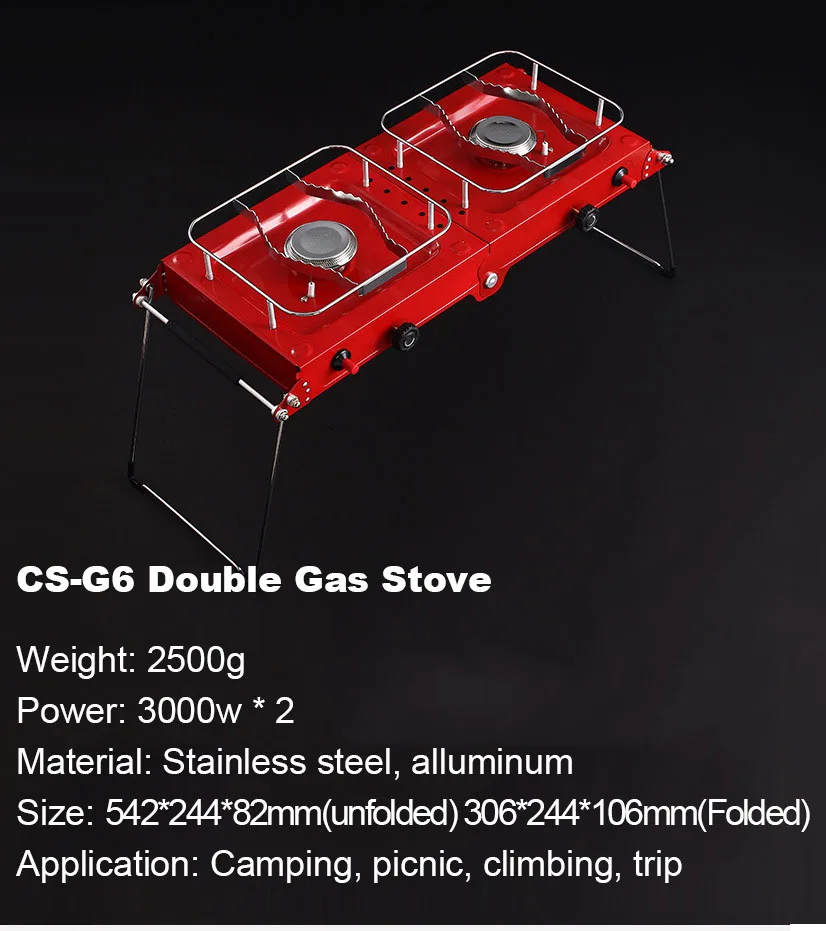 Alocs G06 уличная газовая плита с двойным бернсом из нержавеющей стали складной походный обогреватель бензиновая плита для приготовления пищи для пикника