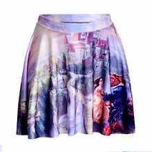 Милые Мультяшки, для принцессы с принтом синие Летние Плиссированные Юбки Короткие выше колена Повседневная юбка S до 4xl Размер 3 узора