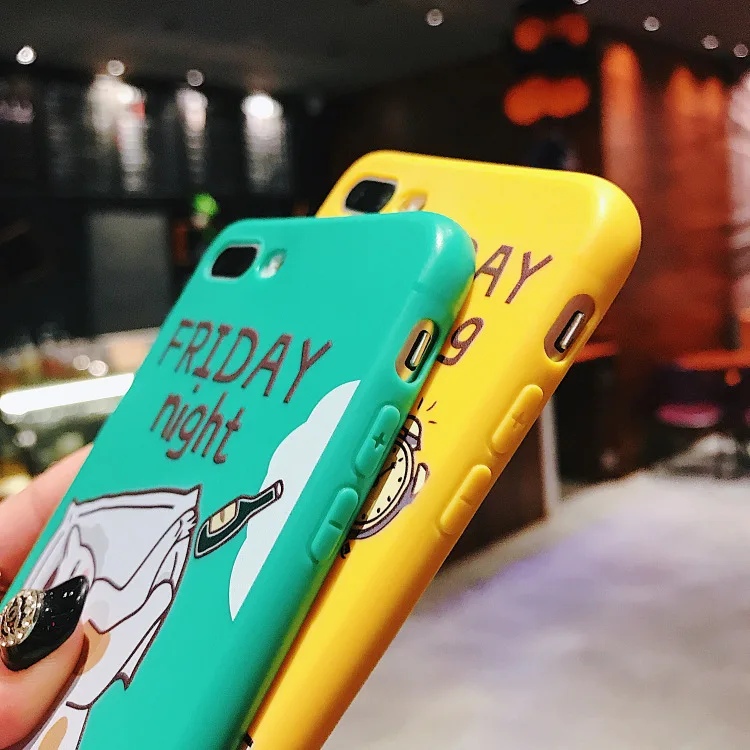 Aoweziic Creativity Monday five lazy cat for iPhone XS MAX XR phone case 6S 7PLUS 8 matte all-inclusive anti-fall soft shell Aoweziic Creativity Monday five lazy cat for iPhone XS MAX XR phone case 6S 7PLUS 8 matte all-inclusive anti-fall soft shell