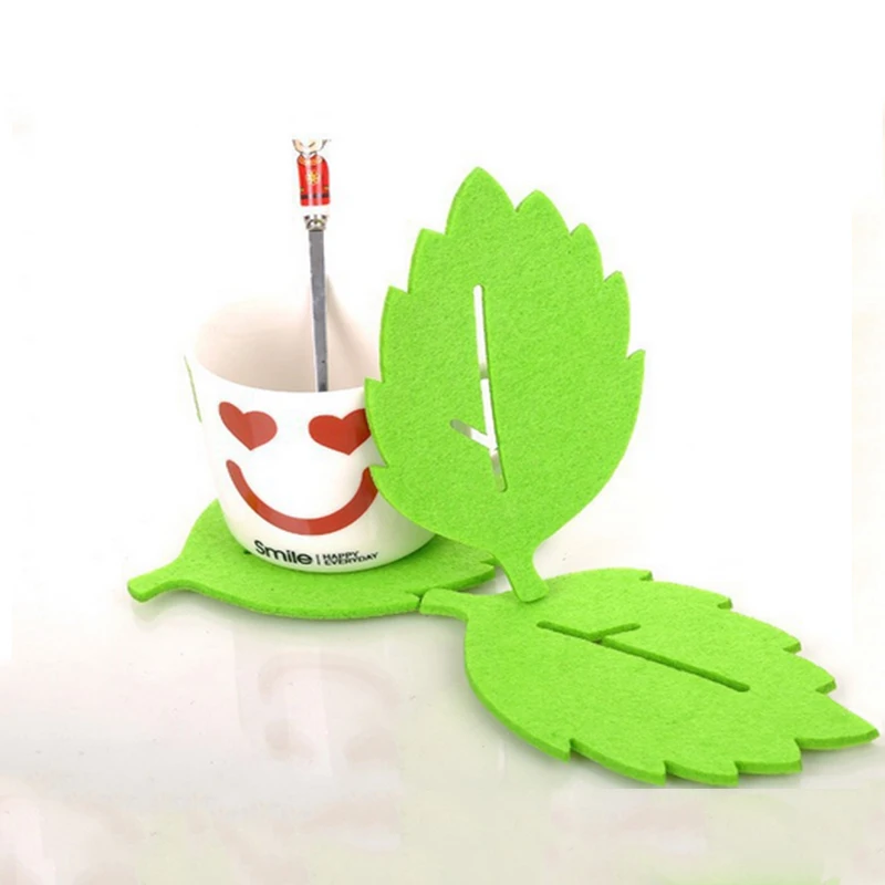 

1PCS Leaf-Shaped Cup Coaster Heat Insulation Coffee Tea Cup Mug Mat Pad Coaster