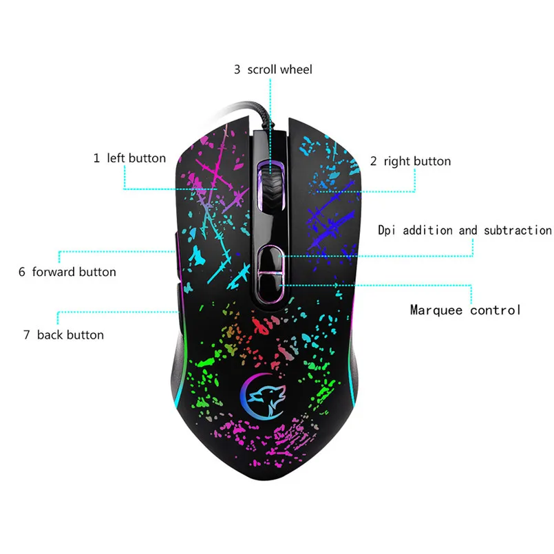 Мышь игровая YWYT G829 USB аккумуляторная эргономичная с 6 кнопками|Мыши| |