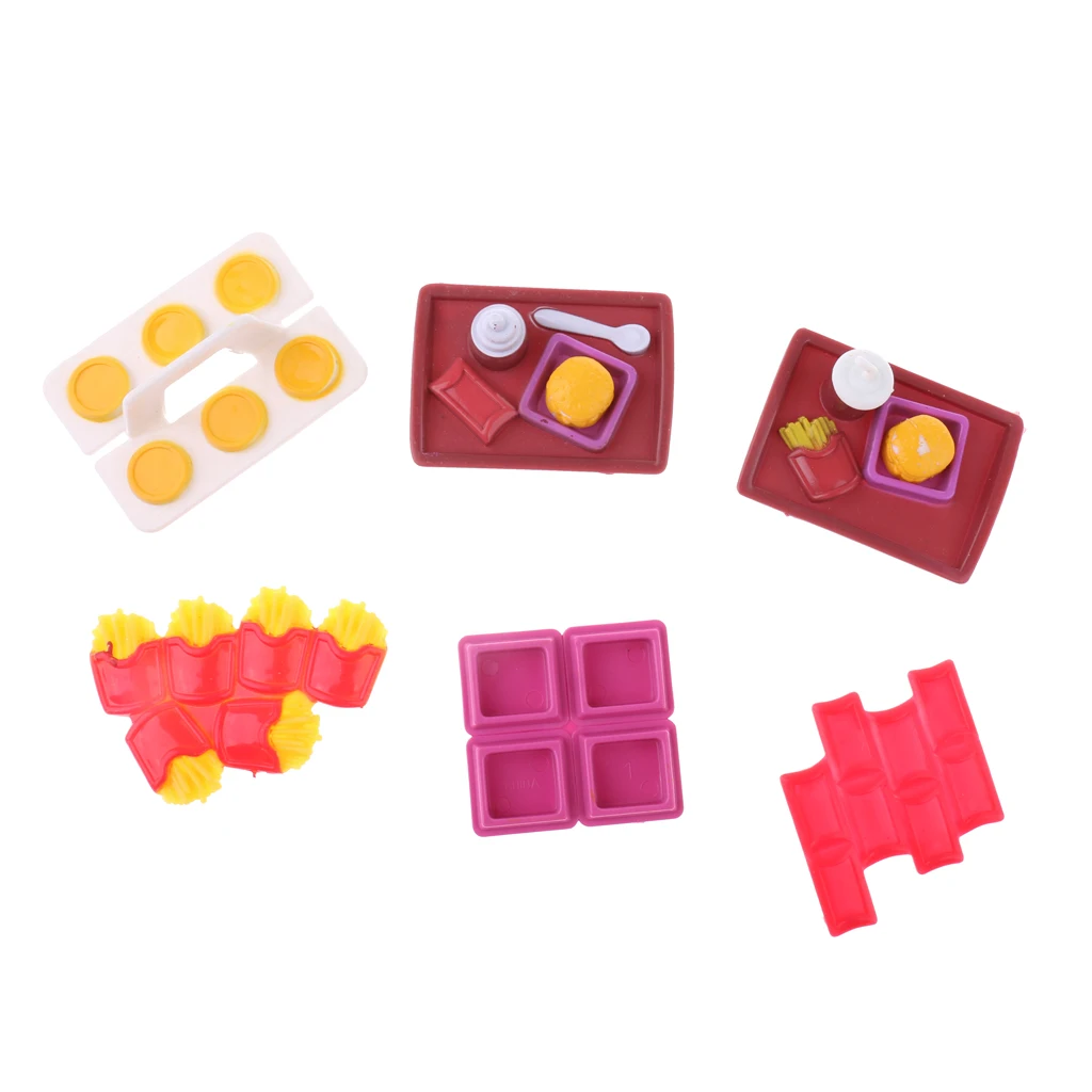 6Pcs Food Fashion Dolls Accessories for   Dolls House Kitchen Supplies Pretend Play Toys Birthday Chrismas Girl Gifts
